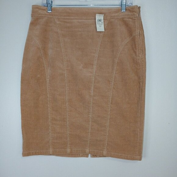 ANN TAYLOR CORDUROY TAN PENCIL SKIRT, SIZE 10, WOMENS - Picture 1 of 5